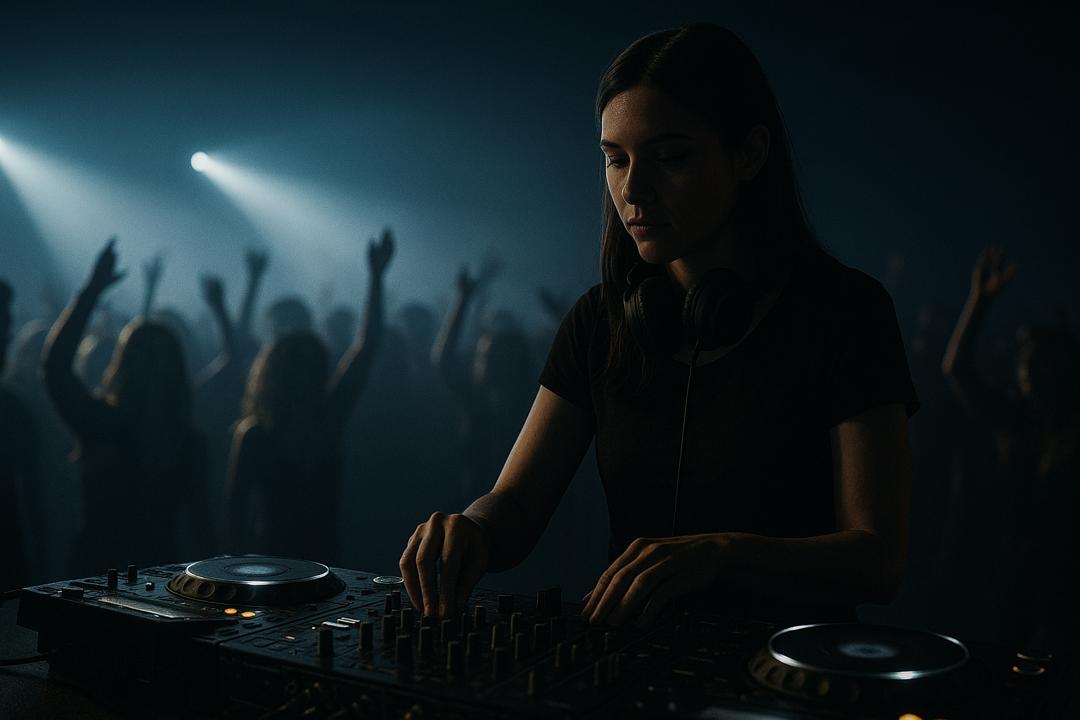 舞台灯光下的如希电音新闻板块